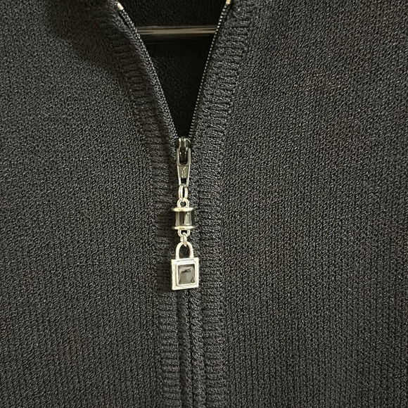 Vintage St John Collection Scalloped Neck Zip Sweater Jacket - Picture 2 of 5